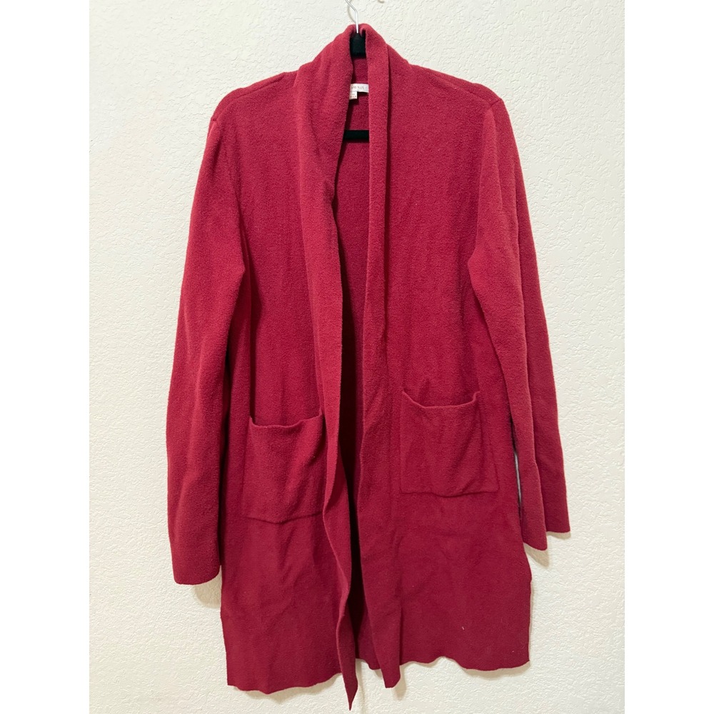 Skies are Blue‎ Cardigan Sweater Open Front Pockets Casual Burgundy Medium